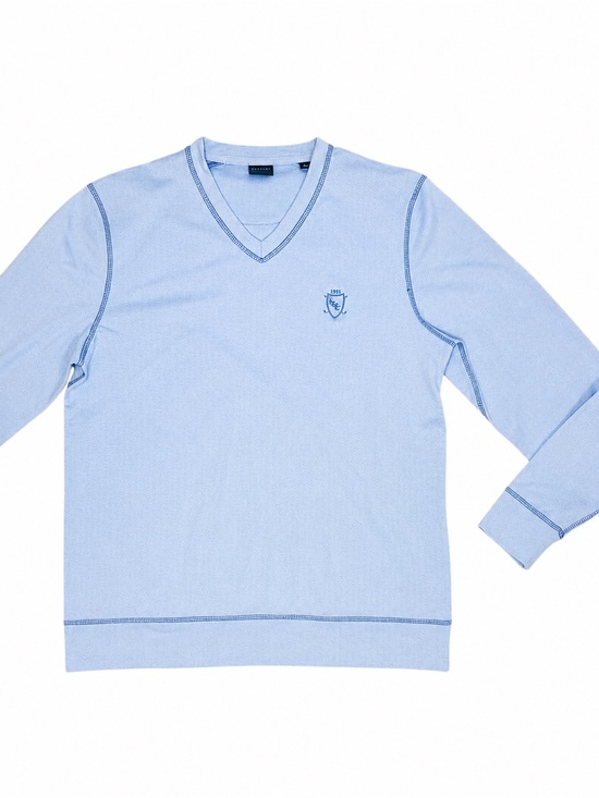 Dunning Golf Other - Dunning Golf Thermal Long Sleeve Light Blue V-Neck Sweater Shirt Pullover Mens